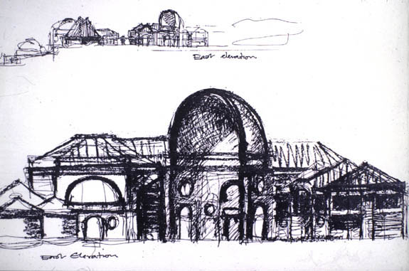 Sketch of Exedra at Entrance